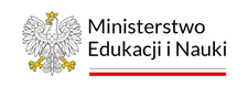 Logo Ministerstwa Edukacji i Nauki z białym orłem po lewej stronie